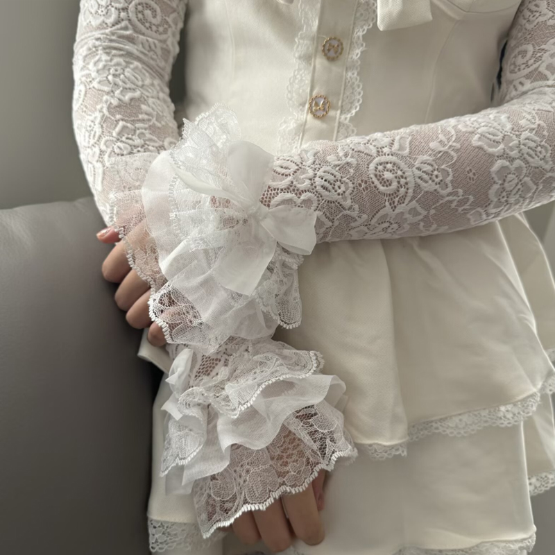 Hollow Out Lace Long Arm Sleev - Fingerless Glove Knit incelemesi ve fiyatı