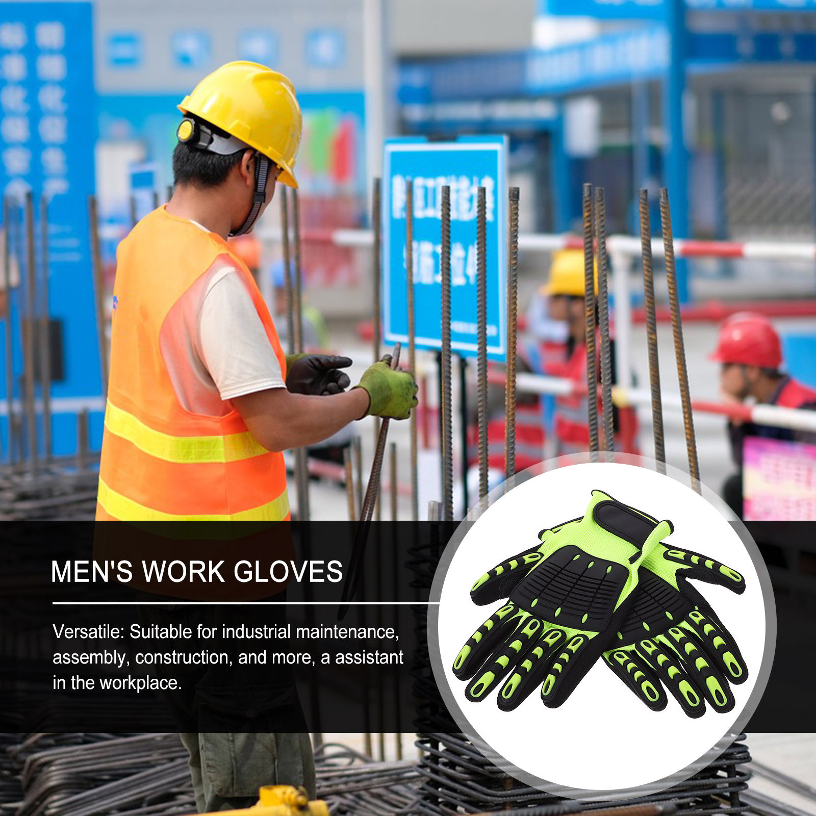 1Pair Heavy Duty Cut Resistant - Work Glove Impact incelemesi ve fiyatı
