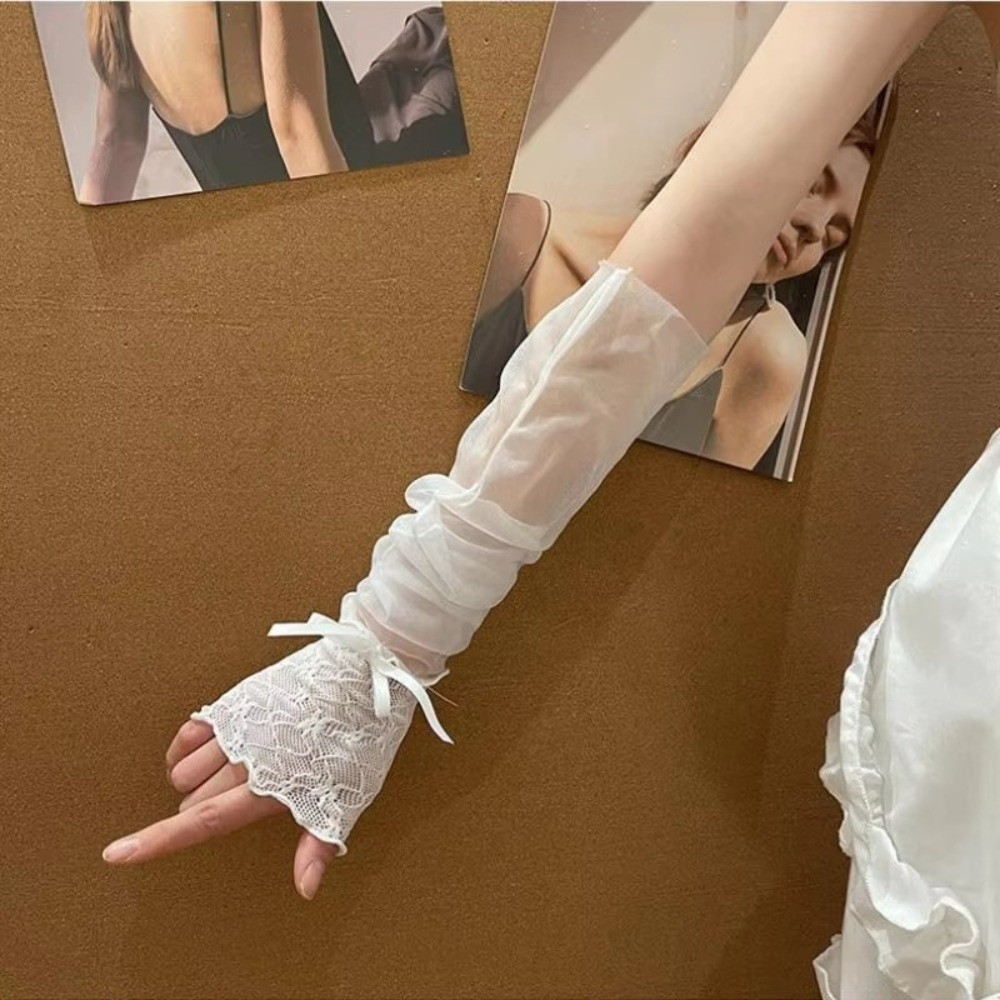 Harajuku Lace Ruffle Mesh Glov - Fingerless Glove Knit incelemesi ve fiyatı