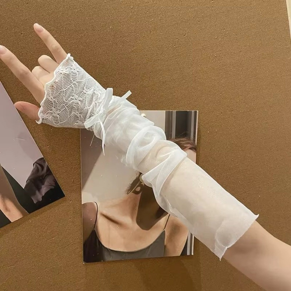 Harajuku Lace Ruffle Mesh Glov - Fingerless Glove Knit incelemesi ve fiyatı