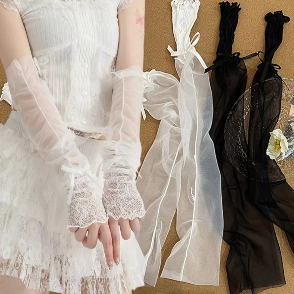 Harajuku Lace Ruffle Mesh Glov - Fingerless Glove Knit incelemesi ve fiyatı