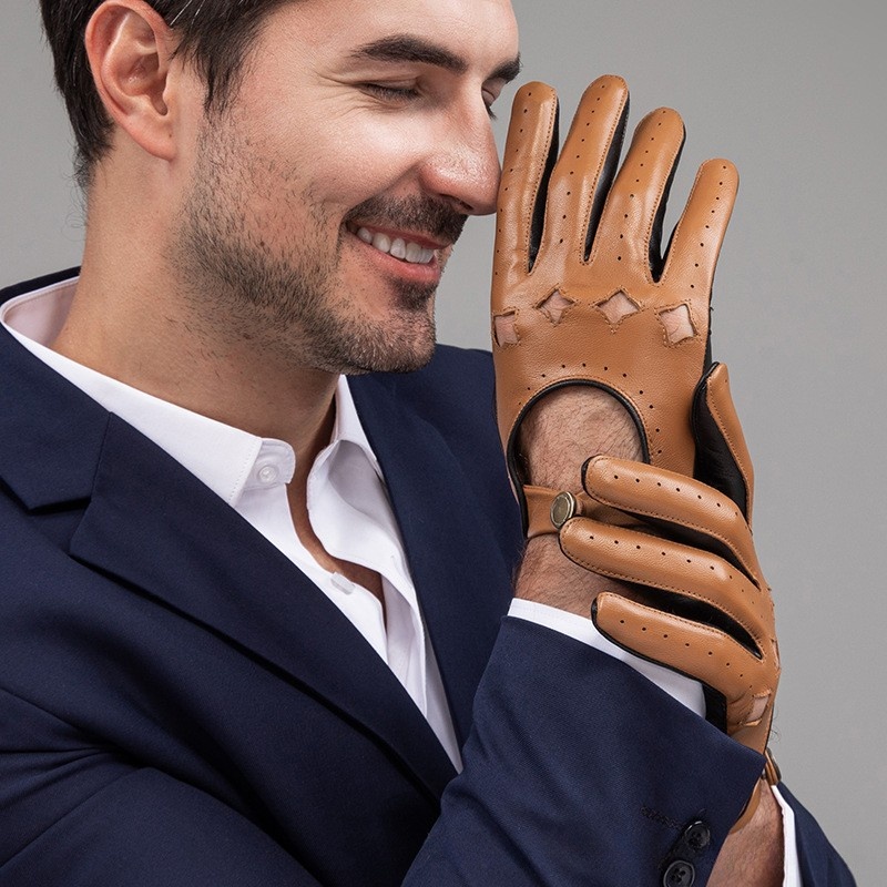 Men Leather Gloves Motorcycle  - Leather Driving Glove incelemesi ve fiyatı