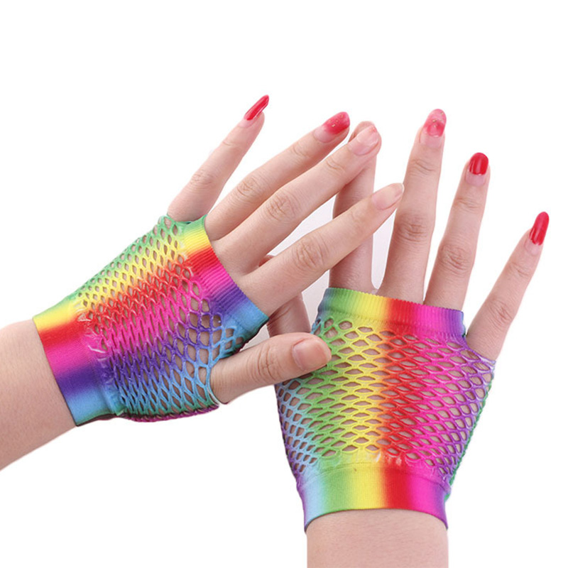 Ladies Sexy Rainbow Color Shor - Fingerless Glove Knit incelemesi ve fiyatı