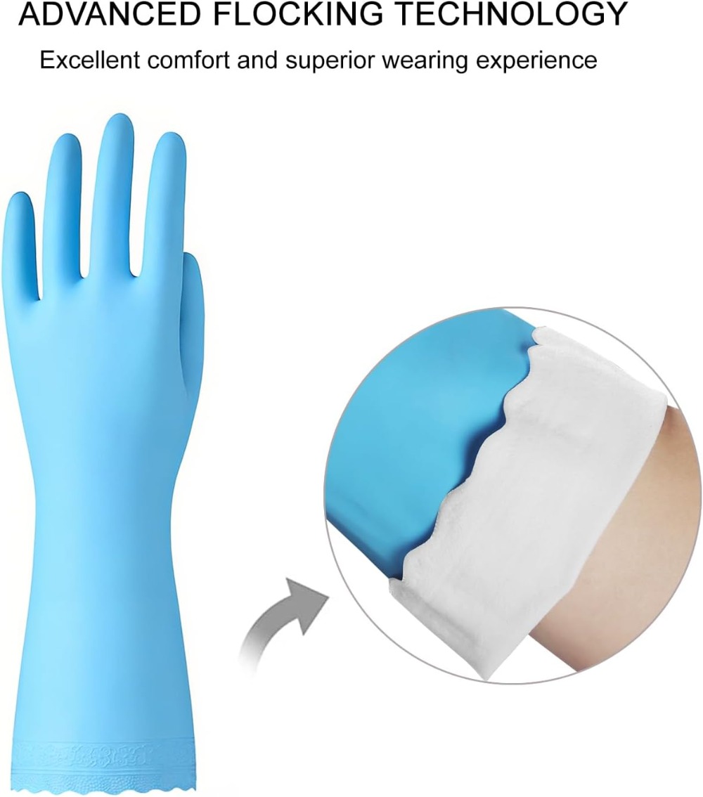 3 Pairs Non-Slip Waterproof Ki - Rubber Glove Cleaning incelemesi ve fiyatı