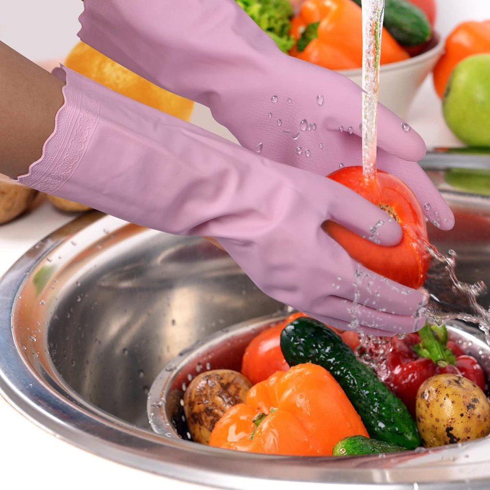 3 Pairs Non-Slip Waterproof Ki - Rubber Glove Cleaning incelemesi ve fiyatı